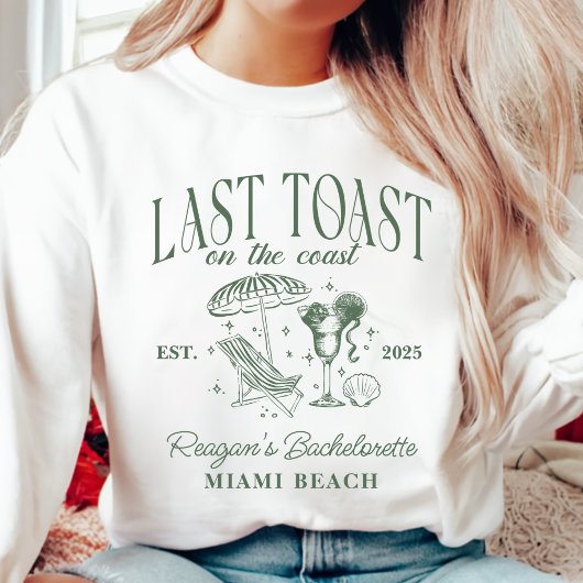 Coastal Bachelorette Cocktail Party Grün Sweatshirt