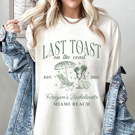 Coastal Bachelorette Cocktail Party Grün T-Shirt
