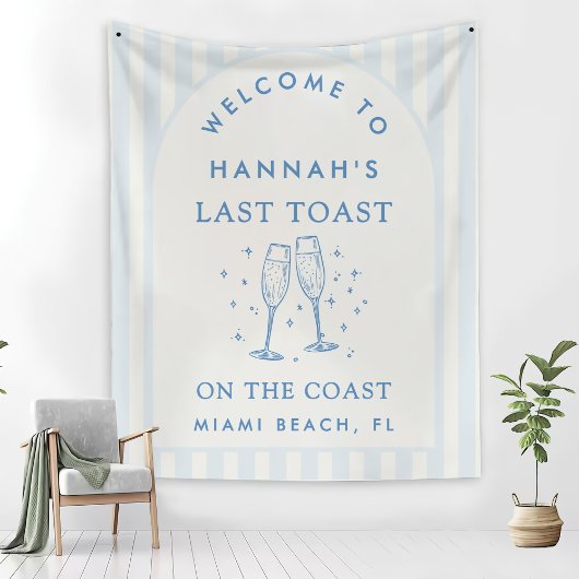 Coastal Bachelorette Moderner Cocktail Fleecedecke