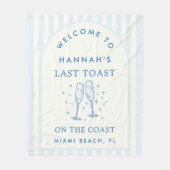 Coastal Bachelorette Moderner Cocktail Fleecedecke (Vorderseite)