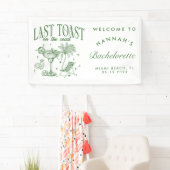 Coastal Bachelorette Moderner Cocktail Party Grün Banner (Insitu)