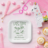 Coastal Bachelorette Moderner Cocktail Party Grün Pappteller (Party)