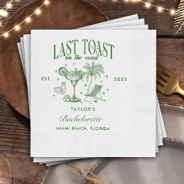 Coastal Bachelorette Moderner Cocktail Party Grün Serviette
