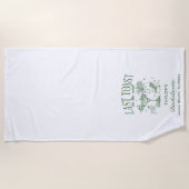 Coastal Bachelorette Moderner Cocktail Party Grün Strandtuch (Vorderseite)