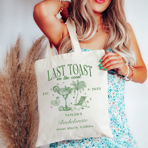 Coastal Bachelorette Moderner Cocktail Party Grün Tragetasche