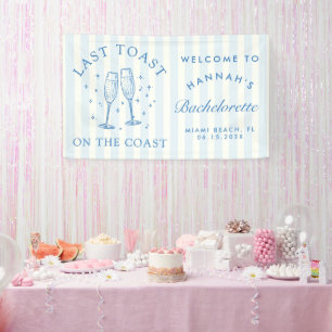 Coastal Bachelorette Modernes Cocktail Party Blau Banner
