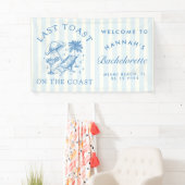 Coastal Bachelorette Modernes Cocktail Party Blau Banner (Insitu)
