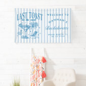 Coastal Bachelorette Modernes Cocktail Party Blau Banner (Insitu)
