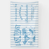 Coastal Bachelorette Modernes Cocktail Party Blau Banner (Vertikal)