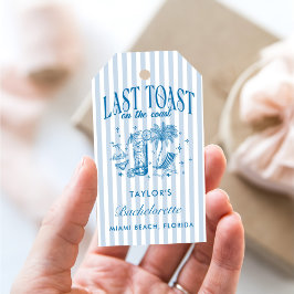 Coastal Bachelorette Modernes Cocktail Party Blau Geschenkanhänger