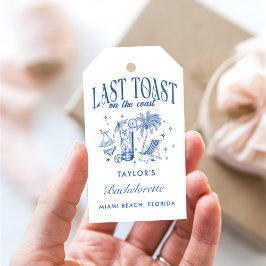 Coastal Bachelorette Modernes Cocktail Party Blau Geschenkanhänger