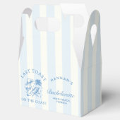 Coastal Bachelorette Modernes Cocktail Party Blau Geschenkschachtel (Geöffnet)