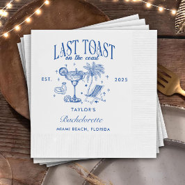Coastal Bachelorette Modernes Cocktail Party Blau Serviette