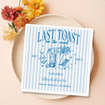 Coastal Bachelorette Modernes Cocktail Party Blau