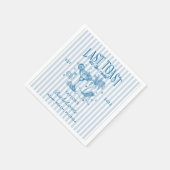 Coastal Bachelorette Modernes Cocktail Party Blau Serviette (Ecke)