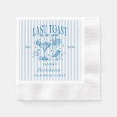 Coastal Bachelorette Modernes Cocktail Party Blau Serviette (Vorderseite)