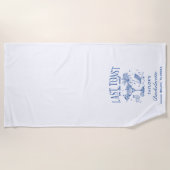 Coastal Bachelorette Modernes Cocktail Party Blau Strandtuch (Vorderseite)