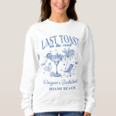 Coastal Bachelorette Modernes Cocktail Party Blau Sweatshirt (Vorderseite)