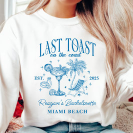 Coastal Bachelorette Modernes Cocktail Party Blau Sweatshirt