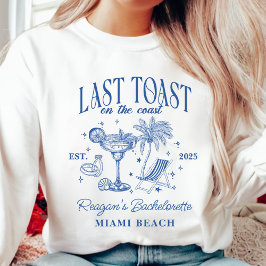 Coastal Bachelorette Modernes Cocktail Party Blau Sweatshirt
