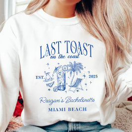 Coastal Bachelorette Modernes Cocktail Party Blau Sweatshirt