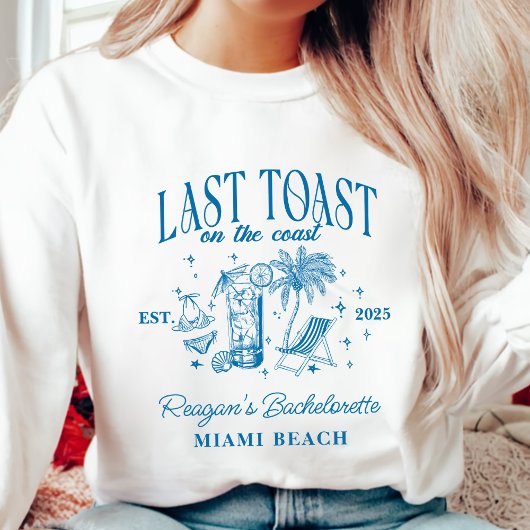 Coastal Bachelorette Modernes Cocktail Party Blau Sweatshirt