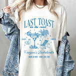 Coastal Bachelorette Modernes Cocktail Party Blau T-Shirt<br><div class="desc">Coastal Bachelorette Modernes Cocktail Party Blau</div>