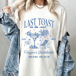 Coastal Bachelorette Modernes Cocktail Party Blau T-Shirt<br><div class="desc">Coastal Bachelorette Modernes Cocktail Party Blau</div>
