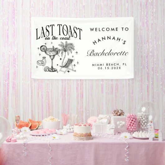 Coastal Bachelorette Modernes Cocktail Party Schwa Banner (Party)
