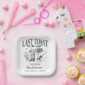 Coastal Bachelorette Modernes Cocktail Party Schwa Pappteller (Party)