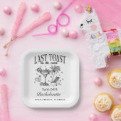 Coastal Bachelorette Modernes Cocktail Party Schwa Pappteller (Party)