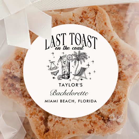 Coastal Bachelorette Modernes Cocktail Party Schwa Runder Aufkleber