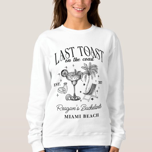 Coastal Bachelorette Modernes Cocktail Party Schwa Sweatshirt (Vorderseite)