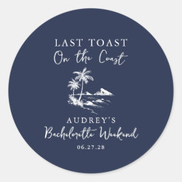 Coastal Bachelorette Party Runder Aufkleber