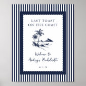 Coastal Bachelorette Party Welcome Sign Poster (Vorne)