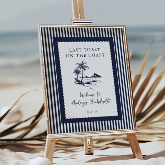 Coastal Bachelorette Party Welcome Sign Poster