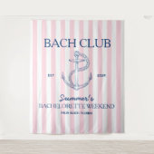 Coastal Bachelorette Retro Moderner Ankerclub Wandteppich (Vorderseite)