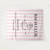 Coastal Bachelorette Retro Moderner Ankerclub Wandteppich (Vorderseite (Horizontal))