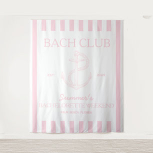 Coastal Bachelorette Themenanker Rosa Bachclub Wandteppich