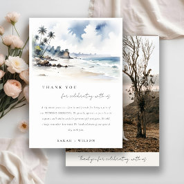 Coastal Bali Beach Palm Trees Wedding Foto Dankeskarte