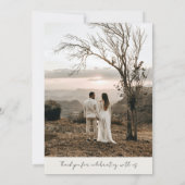 Coastal Bali Beach Palm Trees Wedding Foto Dankeskarte (Rückseite)