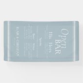 Coastal Bar Menu Wedding Reception Decor Banner (Horizontal)