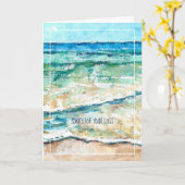 Coastal Beach Abstrakt bemalt Art Sympathy Card Karte (Gelbe Blume)