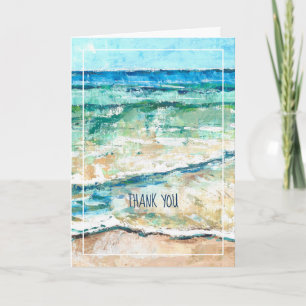 Coastal Beach Abstrakt gestrichen Art Danke Karte