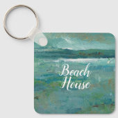Coastal Beach Abstrakt Ocean Malerei Schlüsselanhänger (Vorderseite)