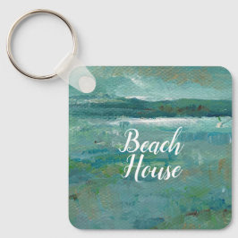 Coastal Beach Abstrakt Ocean Malerei Schlüsselanhänger