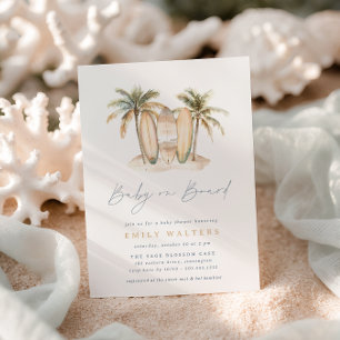 Coastal Beach Baby an Bord Surf Thema Kinderdusche Einladung