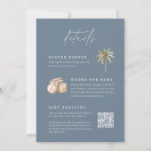 Coastal Beach "Baby an Bord" Surfer Baby Dusche Einladung (Rückseite)