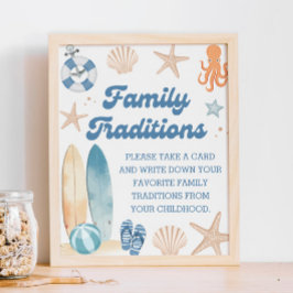 Coastal Beach Baby Dusche Familientraditionen Poster