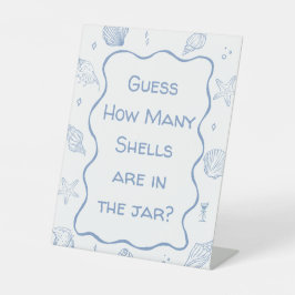 Coastal Beach Baby Dusche schätzen, wie viele Musc Sockelschild